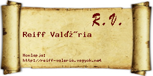 Reiff Valéria névjegykártya